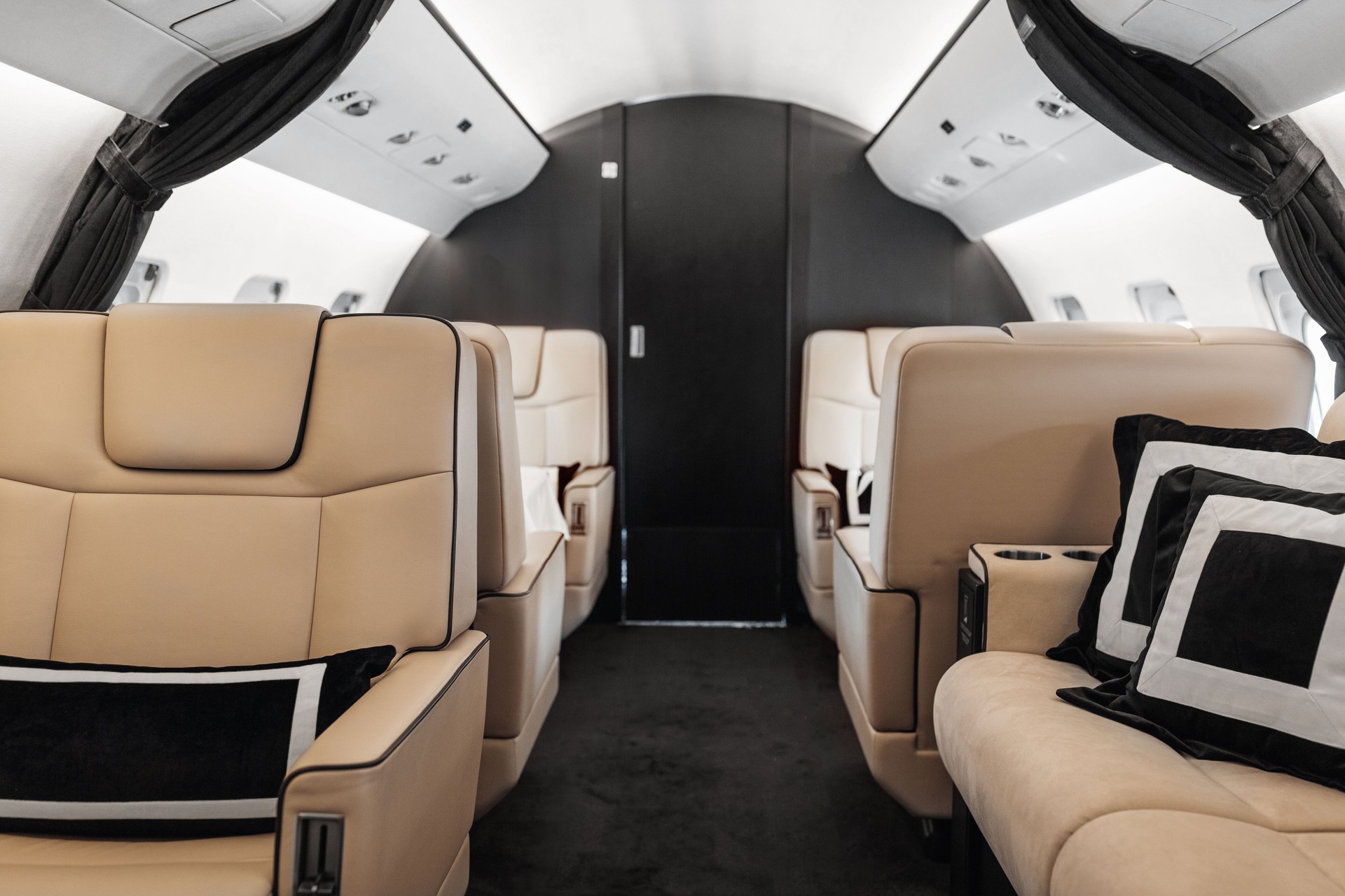 Business jet plane interior